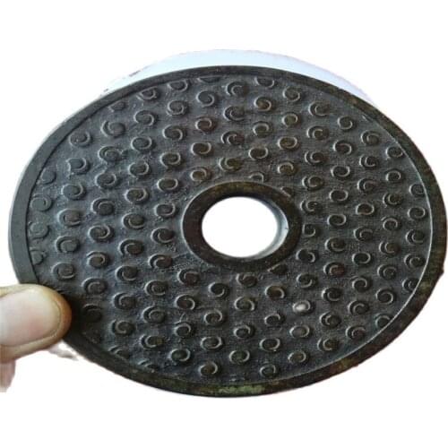 Chinese old Carved with Pattern Collectible jade bi 03