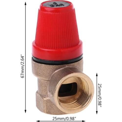 Brass Safety Valve Drain Relief Swithch For Solar Water Heater Double Inner Wire