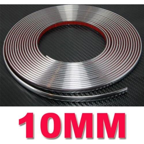 2017 hot 10mm (1cm) x 15 Meters Car Styling Moulding Strip Chrome Trim Adhesive / car decoration free shipping
