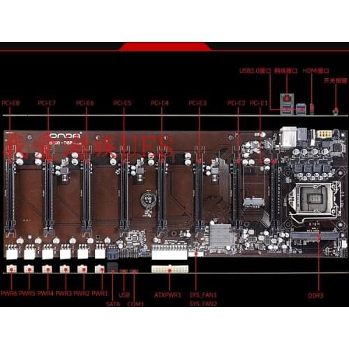 Onda b250-d8p-d3 mine motherboard 8-card 6-card direct platform quasi system multi graphics card