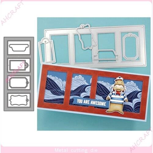 Long Rectangular Frame Metal Cutting Dies for DIY Scrapbooking Photo Album Decorative Embossing PaperCard Crafts Die2021