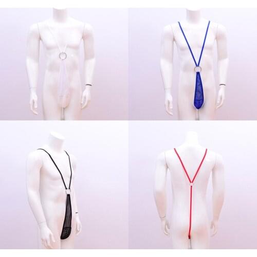 Men Y Shape Mesh Harness Underwear Bodysuit Clubwear Costume