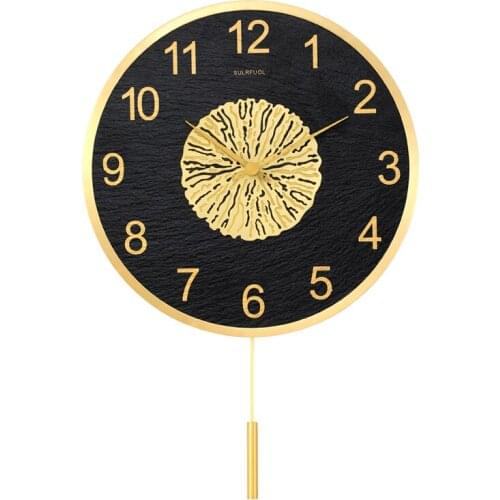 Nordic Luxury Wall Clock Gold Natural Rock Dial Wall Watches Home Decor Living Room Decoration Mute Creative Kitchen Clocks Gift
