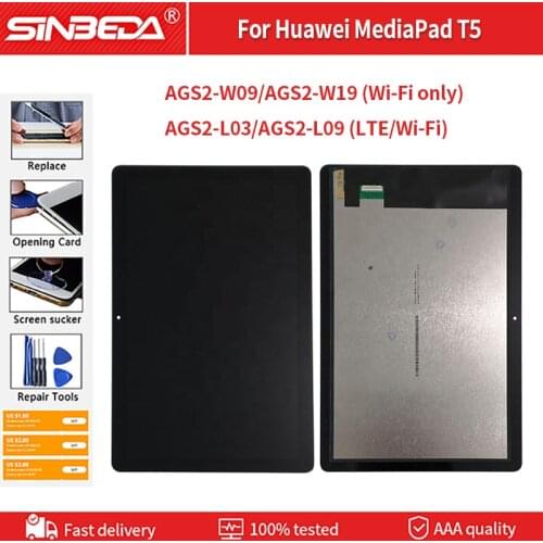 Original Lcd For Huawei MediaPad T5 AGS2-L09 AGS2-W09 AGS2-L03 AGS2-W19 LCD Display Touch Screen Digitizer Assembly For T5 LCD
