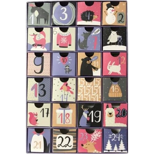 Christmas Countdown Calendar Blind Box Decorative Cute Advent Box Christmas Tree Treasure Box Comes To Calendar Diary Gift Box