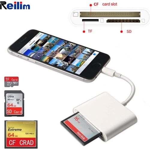 SD CF TF card reader adapter USB Micro SD adapter photo video mobile phone convertor for lightning Camera for iPhone IOS 12 iPad