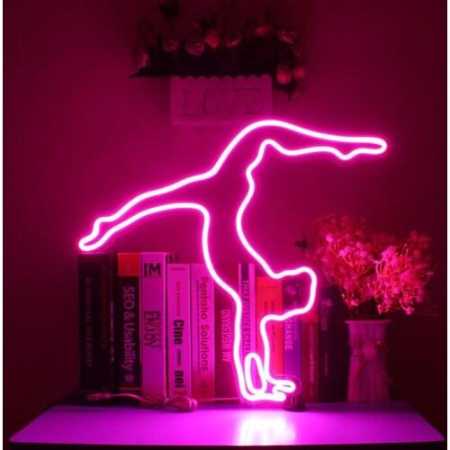 Gymnastic Dancer Professional Neon Light Sign Custom SexyGirl Body Womans Art Indoor Pub Club Home Wall LED Decor Personalized
