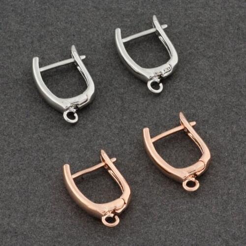 Nickle Free 585 Rose Gold Color Earring Hooks Jewelry Findings Diy High Quality Copper Charms For Earrings Clasps Wholesalers