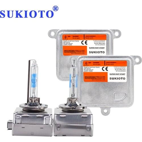 SUKIOTO D1S D3S Car Headlight HID Xenon Kit 55W D1S 5500K D3S HID Lamp Bulb OEM Replacement Xenon Ballast D1S Metal Claw HID Kit