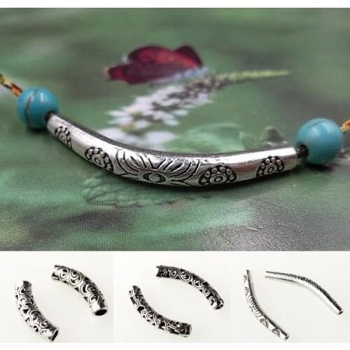 5pcs High Quality Curved carved tube bracelet connectors thick For Jewelry Making Jewelry Making Supplies DIY Accessories