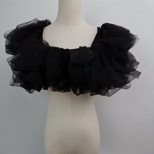 Don&Judy Tulle Puffy Ruffles Crop Top Maternity Dresses Accessories Tops for Photo Shoot Maternity Photography Women Clothes