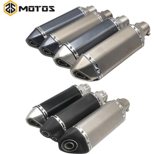 ZS MOTOS Universal 51mm Motorcycle Exhaust Modify Ak Exhaust Muffler FZ6 CBR250 CB600 MT07 ATV Dirt Pit Bike Exhaust