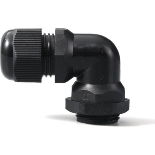 1pcs Plastic Nylon Waterproof 90 Degrees Cable Gland Angled Insulation M12/M16/M20M/25 Fixed Head Right Angle Wire Connection