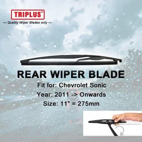 Rear Wiper Blade for Chevrolet Sonic (2011-Onwards) 1pc 11" 275mm,Car Rear Windscreen Wipers Back Window Windshield Wipers