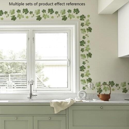 Green Leaf Vine Baseboard Wall stickers Bedroom Corner Living Room Decoration Art Mural Skirting Wallpaper Home Decor