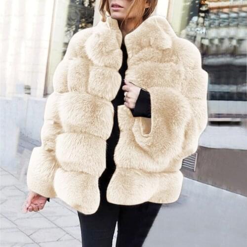 European and American imitation fur womens coat imitation fox fur horizontal stitching artificial fur fur jacket women