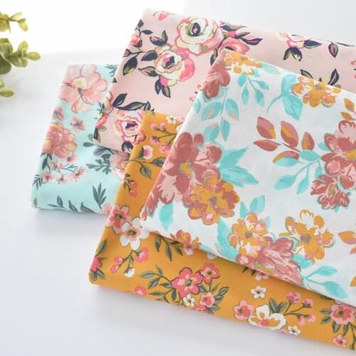 1meter 100% cotton Ginger flower printing fabric for Childrens skirt dress DIY Summer clothes bag handwork fabric art XMT