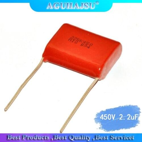 10pcs 450V 2.2uF CBB Polypropylene film capacitor pitch 20mm 225 2.2uF 450V