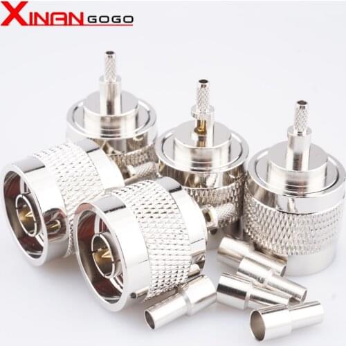 10pcs/lot N Type Male plug Crimp RF Coaxial Connector for RG316 RG174 RG178 cable