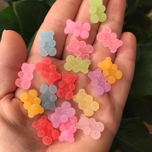 Neon Candy Glass Nail 3D charms,Bear Nail Charms, 20 Pcs Candy Bear Nail Art Charms, Ombré Gummy Bear 3D Nail Art Charms 2021