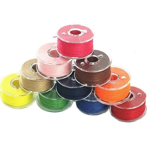 25/36/50/72pcs Coloful Sewing Thread 25 Grid Clear Plastic Machine Bobbins Embroidery Pre-wound Bobbins Thread kit