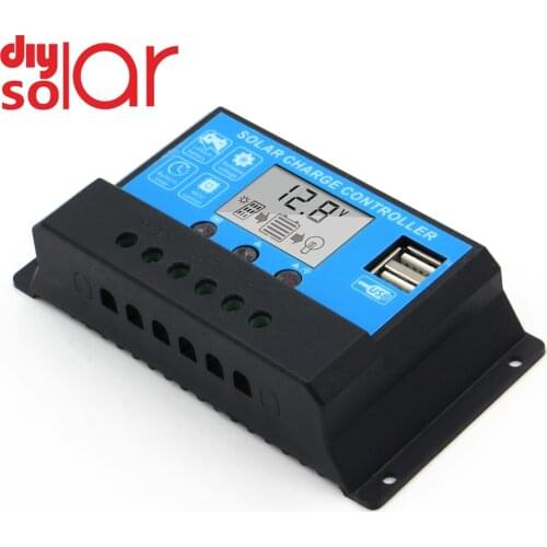 30 20 10 A 12V/24V LCD display solar panel charge AGM GEL 18650 26650 lithium battery USB Outpu Solar Charge Controller