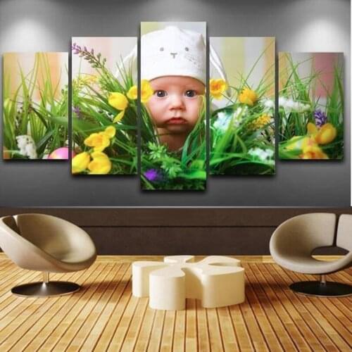 Diy 5D Diamond Painting Cross Stitch Crystal Square Drill Sets Unfinished Decorative Wall picture for living room 5pcs/set DW975