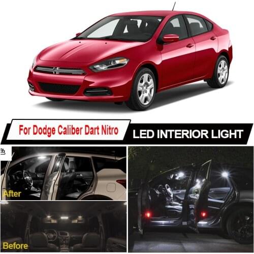 Canbus Error Free Car Lamps Interior LED Light Kit For Dodge Caliber Dart Nitro 2007-2016 Reading Map Dome License Plate light