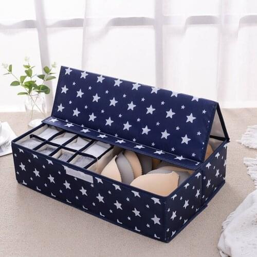 Household Dustproof Storage Box Underwear Bra Socks Ties Storage Container Divider Drawer Wardrobe Boxes With Lid Closet Organiz