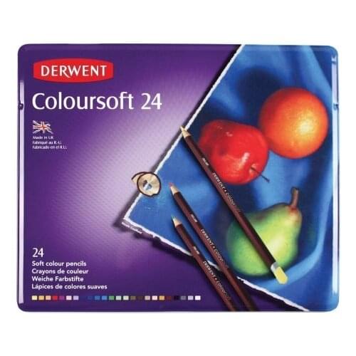 Derwent Colorsoft Colored Pencils,24-Pack (0701027) ,High quality art pencils for beginning artists and crafter,vibrantly color