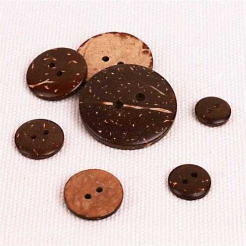 Mix Size Decorative Natural Big Round Coconut Buttons Wooden 100pcs 11/13/15/18mm Scrapbooking Accessories Sewing Clothing Shirt
