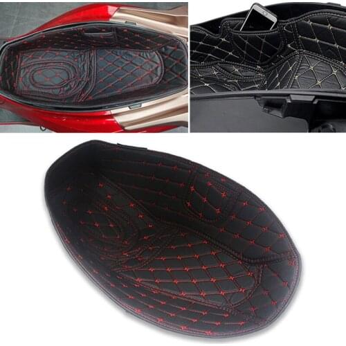 FOR HONDA PCX160 pcx160 2021 Motorcycle PU Leather Rear Trunk Liner Cargo Bucket Pad Leather Storage Box Protector