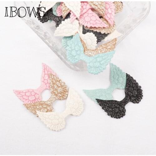 IBOWS 10pcs Glitter Powders Angel Wing Appliques Colorful Cupid Wing Fairy Wing for DIY Clothes Hat Headwear Decor Patches