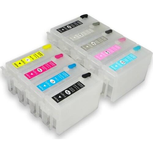 9 COLORS T157 Refillable Ink cartridges For Epson Stylus Photo R3000 printer with Auto Reset Chips T1571 T1579