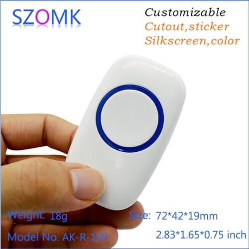 1 piece, 72*42*19mm diy plastic electrical remote control enclosure with button handheld instrument housing alarm project box