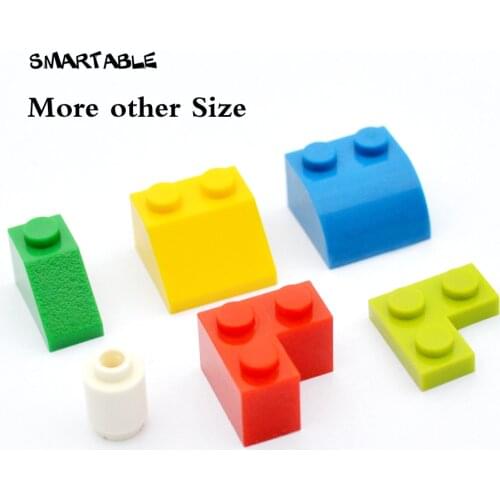 Smartable Slope Corner Curved Brick Plate Building Blocks Parts DIY Toys Compatible Major Brands Toys Mixed colors 100g/lot