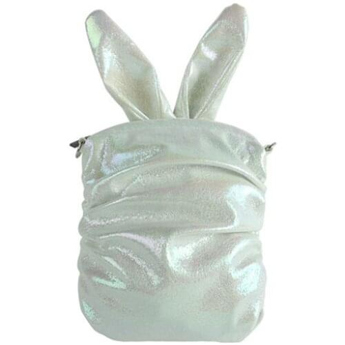 Cute Rabbit Ears Shoulder Bag Chain Mobile Phone Bag New Womens Fashion Wrinkled Messenger Bag Carbon Fiber Luxury Handbag