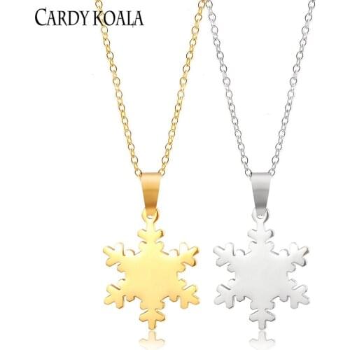 Titanium steel fashion simple snowflake pendant necklace clavicle chain