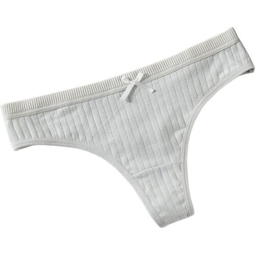 2018 New Women Sexy Cotton Panties Ladies Breathable G-String Cotton Crotch Low-Rise Cute Women Underwear 1pcs/lot T-back