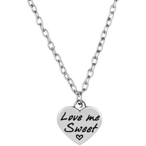12PC Love Me Sweet Heart Pendant Charm Necklaces Women Men Lovers Couples Jewelry Boyfriend Girlfriend Gifts Accessories Fashion