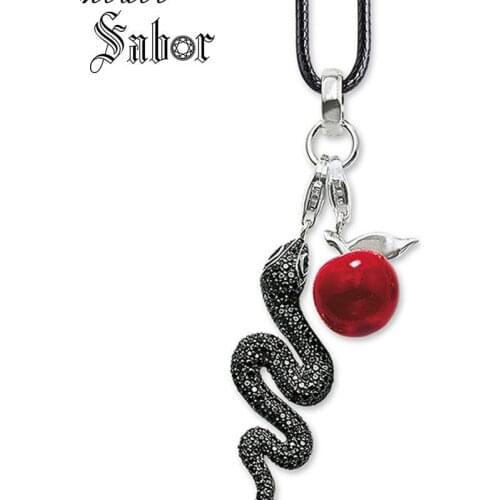 Necklace Snake & Apple Gift For Women, Female Heart Rebel silver color Fashion Jewelry Wholesale thomas
