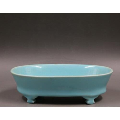 Song Ruyao Tianqing glaze four legged washing folk collection of stationery, ornaments, antique porcelain, antique