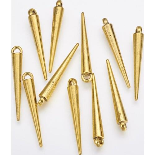 10pcs 34*5mm Zinc Alloy Meatl Circular Cone Charm Pendant For Jewelry Making Fit Handmade DIY Bracelet Necklace Z818
