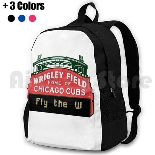 Fly The W-Wrigley Field Sign Outdoor Hiking Backpack Riding Climbing Sports Bag Wrigley Cubbies Cubs Field Baseball Ball Game