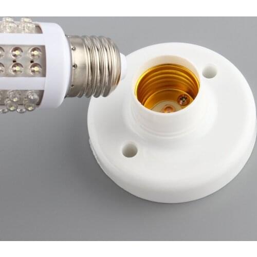 Useful E27 Round Plastic Base Screw Light Bulb Lamp Socket Holder White E27 Base Lamp Socket Popular Lamp Holder