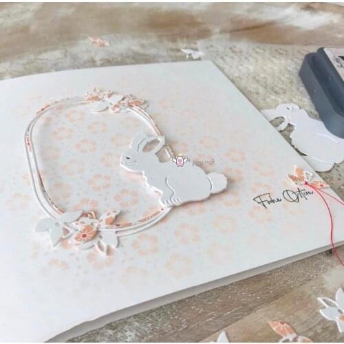 PP Craft metal cutting dies cut die mold Three rabbit leaves frame Scrapbook paper craft knife mould blade punch stencils dies