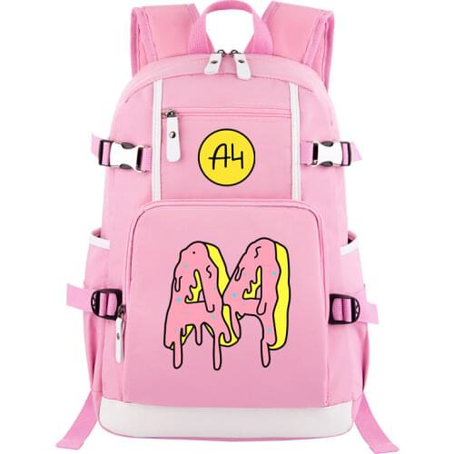 А4 мерч рюкзак pink Donuts Print Girl Backpacks high quality kids Book Bags women Teenagers Fashion Traveling Backpack