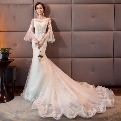 Sexy beading mermaid wedding dress with transparent nice back fish wedding dress