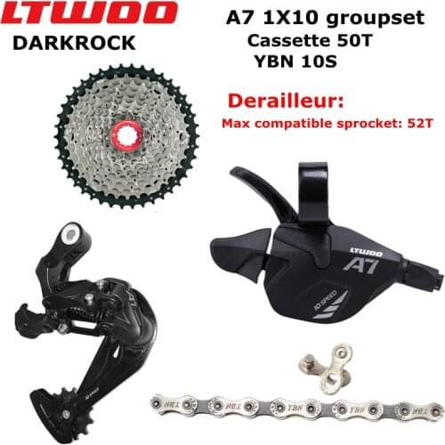 LTWOO A7 10 Speed Shifter + Rear Derailleurs + 42/46/50T ZRACE Cassette / Chainrings + SUMC X10 Chain Groupset, PCR BEYOND M6000