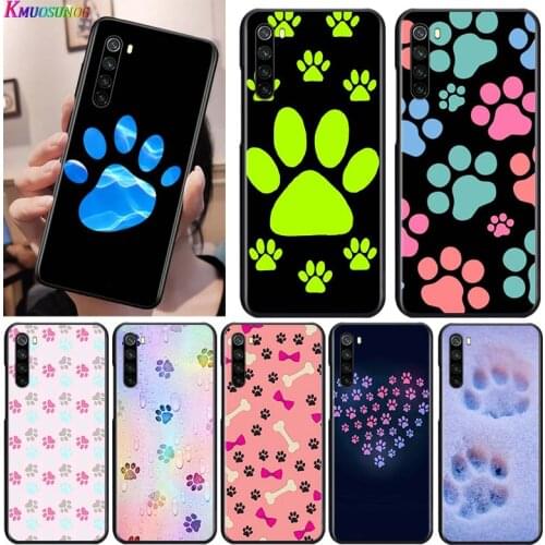 Dog foot Paw for OPPO Reno 2 Z 2Z 2F 3 4 5 Pro 5G 4Z 4SE 5F ACE F7 A5 A9 2020 Black Phone Case Soft Cover Shell